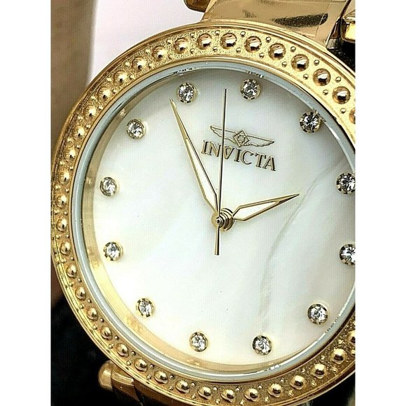 Invicta Women\'s Watch Wildflower 23964 White Dial Gold Stainless Steel Q…